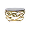 COUCHTISCH in Metall, Glas 80/80/42 cm  - Goldfarben/Grau, Design, Glas/Metall (80/80/42cm) - Livetastic