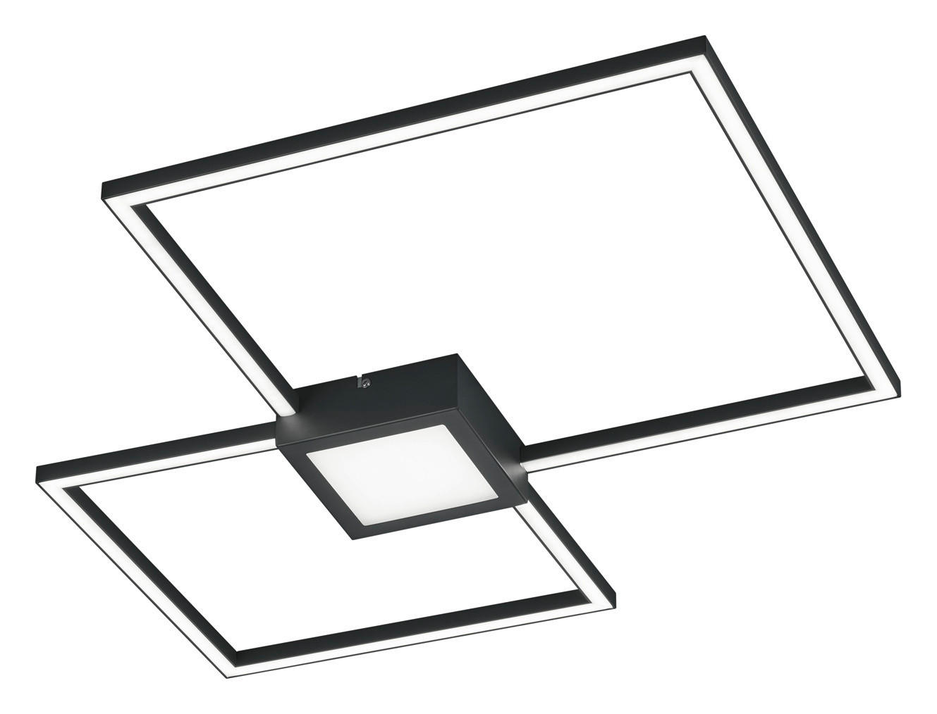 STROPNÉ LED SVIETIDLO, 65/65/5 cm - antracitová, Design, kov/plast (65/65/5cm) - Novel