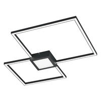 STROPNÉ LED SVIETIDLO, 65/65/5 cm - antracitová, Design, kov/plast (65/65/5cm) - Novel