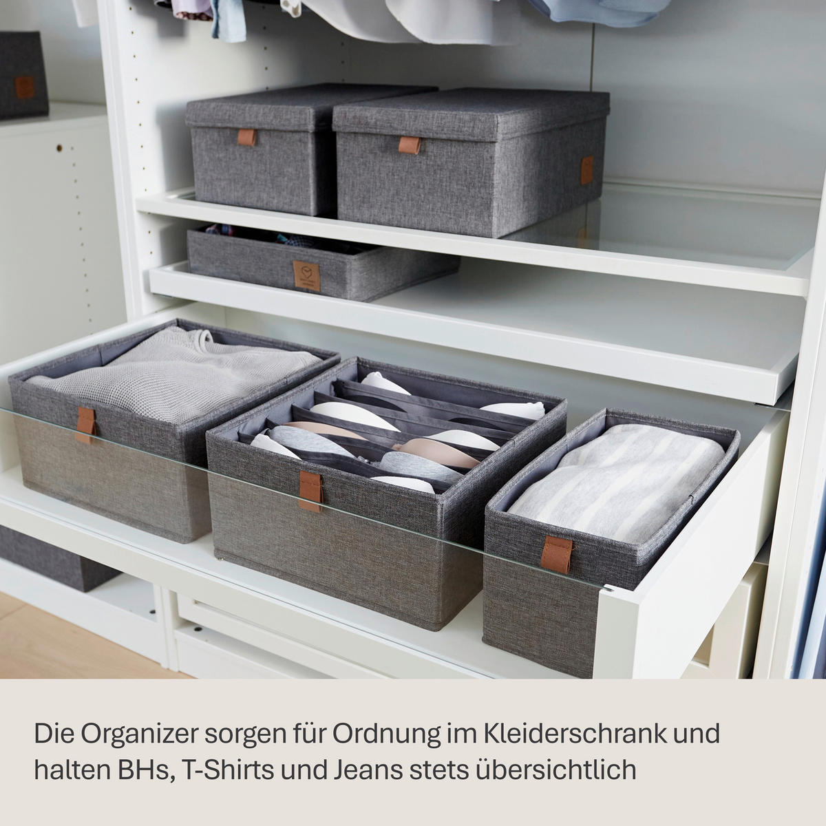 ORGANIZER  - Grau, Basics, Karton/Textil (30/30/15cm) - Store It