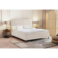 POLSTERBETT Lattenrost, Matratze Creme 180/200 cm  - Creme/Schwarz, LIFESTYLE, Holz/Holzwerkstoff (180/200cm) - Livetastic