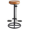 BARHOCKER Echtleder Braun, Schwarz Eisen  - Schwarz/Braun, Trend, Leder/Metall (36/76/36cm) - Landscape