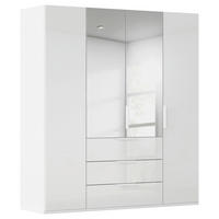 DREHTÜRENSCHRANK 201/235/61 cm,  in Weiß, 4-türig  - Weiß, Basics, Glas/Holzwerkstoff (201/235/61cm) - Novel