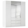 DREHTÜRENSCHRANK 201/235/61 cm,  in Weiß, 4-türig  - Weiß, Basics, Glas/Holzwerkstoff (201/235/61cm) - Novel