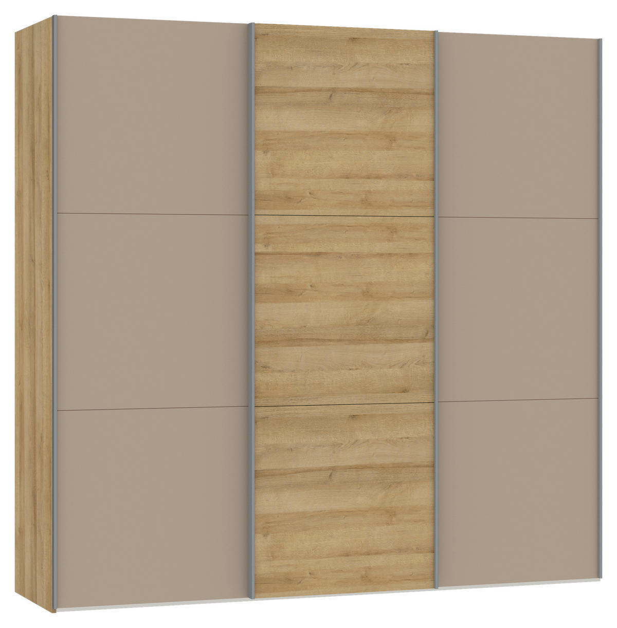 SCHWEBETÜRENSCHRANK in Eichefarben, Hellbraun  - Hellbraun/Eichefarben, Design, Glas/Holzwerkstoff (278/220/65cm) - Jutzler