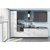 BLOK KUHINJA S APARATIMA  bijela, siva  - bijela/siva, Design, drvni materijal (330cm) - Welnova