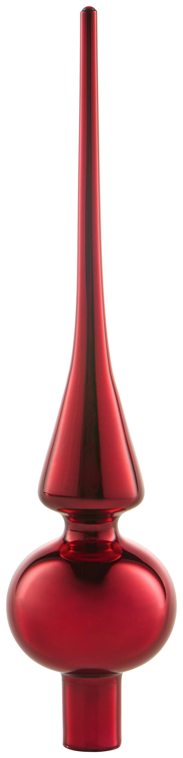 ŠPIC NA VIANOČNÝ STROMČEK - červená, Konventionell, sklo (26cm)