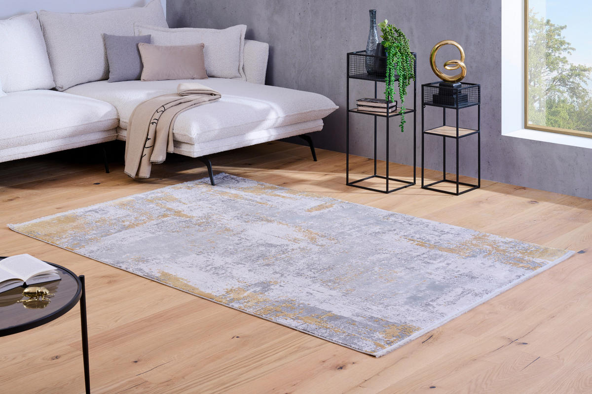 VINTAGE-TEPPICH  Wohnzimmer 120 cm Apollo Goldfarben rund  - Goldfarben, Design, Naturmaterialien/Textil (120cm) - Dieter Knoll