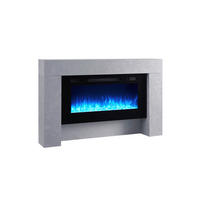 ELEKTRISK KAMIN - grå, Basics, metall/trämaterial (141/21/88cm)