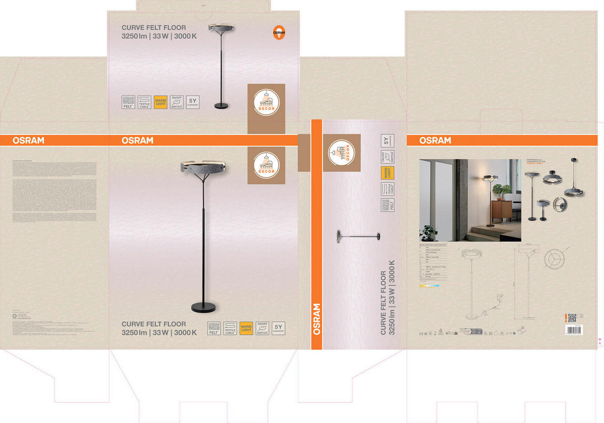 LED-STEHLEUCHTE 43/150 cm   - Dunkelgrau, Basics, Kunststoff/Textil (43/150cm) - Osram