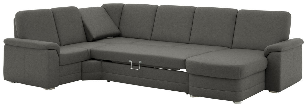 WOHNLANDSCHAFT  in Chenille Grau  - Alufarben/Grau, KONVENTIONELL, Holz/Textil (235/329/160cm) - Beldomo Comfort