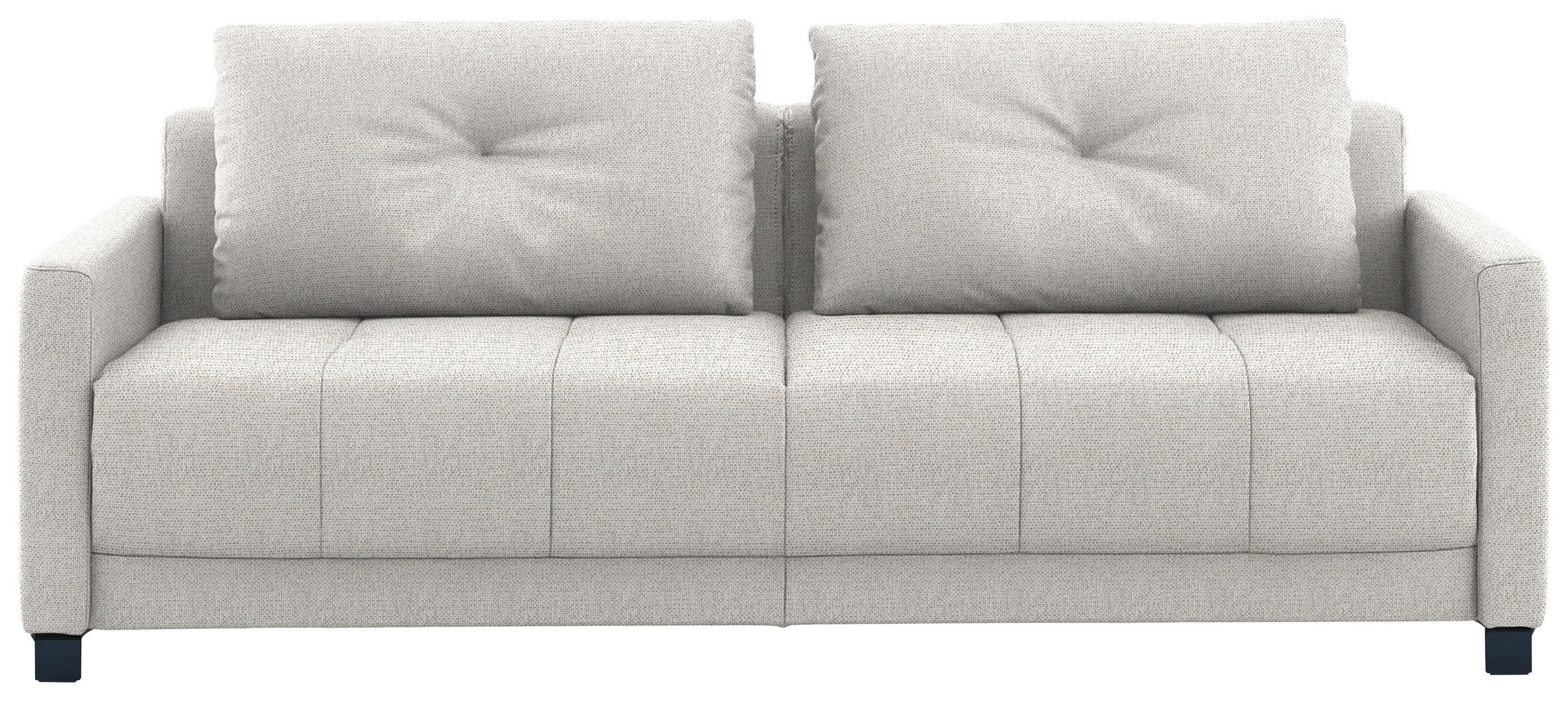 SCHLAFSOFA Flachgewebe Ecru haustierfreundlicher Bezug, Armteil rechts, Armteil links, Bettfunktion erhältlich, Schlafen auf Sitzhöhe, Stoffauswahl  - Ecru/Schwarz, Konventionell, Textil/Metall (232/77/116cm) - Dieter Knoll