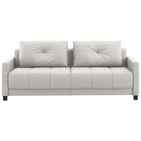 SCHLAFSOFA Flachgewebe Ecru haustierfreundlicher Bezug, Armteil rechts, Armteil links, Bettfunktion erhältlich, Schlafen auf Sitzhöhe, Stoffauswahl  - Ecru/Schwarz, Konventionell, Textil/Metall (232/77/116cm) - Dieter Knoll