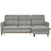 ECKSOFA Silberfarben Chenille  - Silberfarben/Schwarz, KONVENTIONELL, Textil/Metall (254/190cm) - Livetastic
