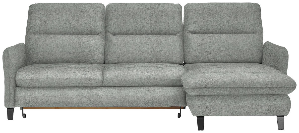 ECKSOFA Silberfarben Chenille  - Silberfarben/Schwarz, KONVENTIONELL, Textil/Metall (254/190cm) - Livetastic