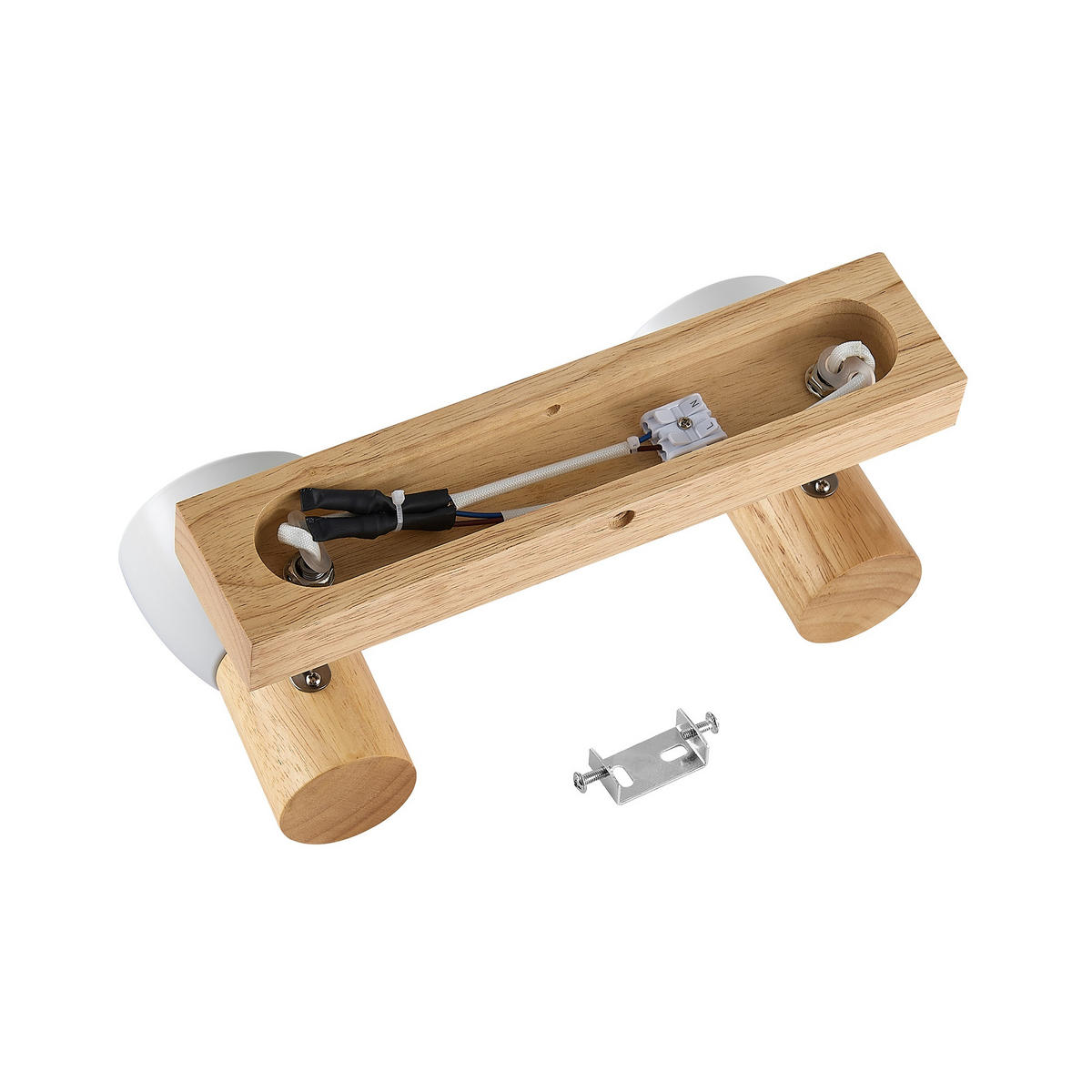 STRAHLER Anna 32/8/14,5 cm  - Eschefarben/Weiß, Natur, Holz/Metall (32/8/14,5cm) - Novel