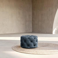 HOCKER in Textil Dunkelblau  - Schwarz/Dunkelblau, Design, Kunststoff/Textil (60/39/60cm) - P & B