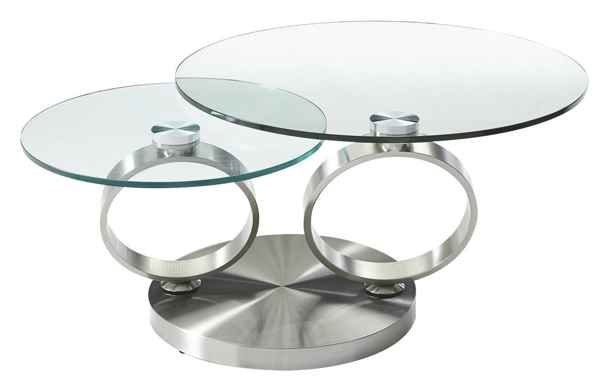 COUCHTISCH 80-135/80/43 cm rund Klar  - Klar, Basics, Glas/Metall (80-135/80/43cm) - Musterring