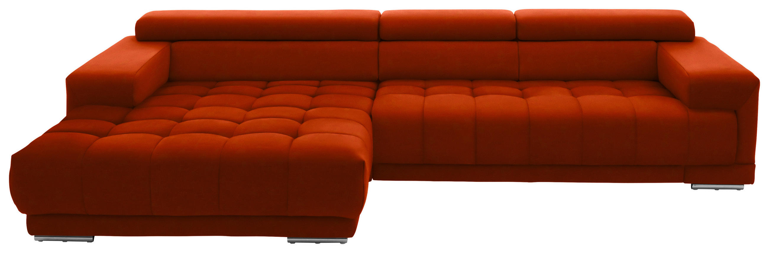 ECKSOFA Mikrofaser Orange  - Silberfarben/Orange, Design, Textil/Metall (190/335cm) - Beldomo Speed