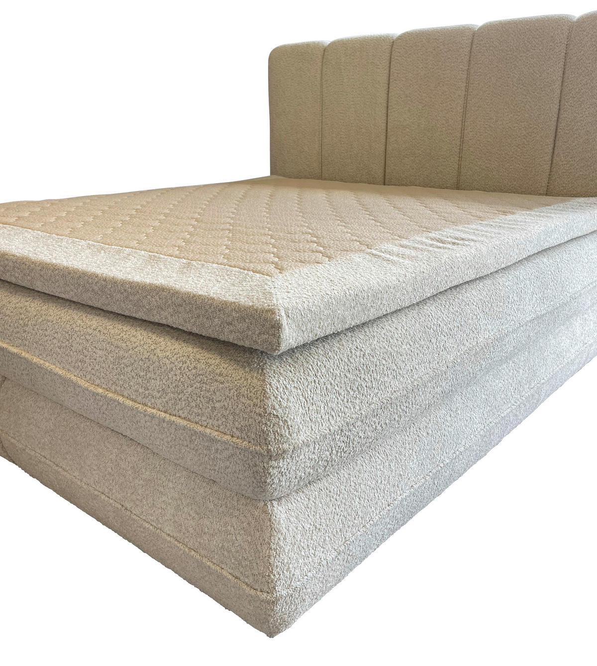 POSTELJA Z VZMETNICO   x  , les bež  - črna/bež, Moderno, kovina/umetna masa (180/200cm) - Hom`in