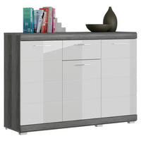 KOMMODE  in 120/85/37 cm  - Chromfarben/Weiß Hochglanz, Design, Holzwerkstoff/Kunststoff (120/85/37cm) - MID.YOU