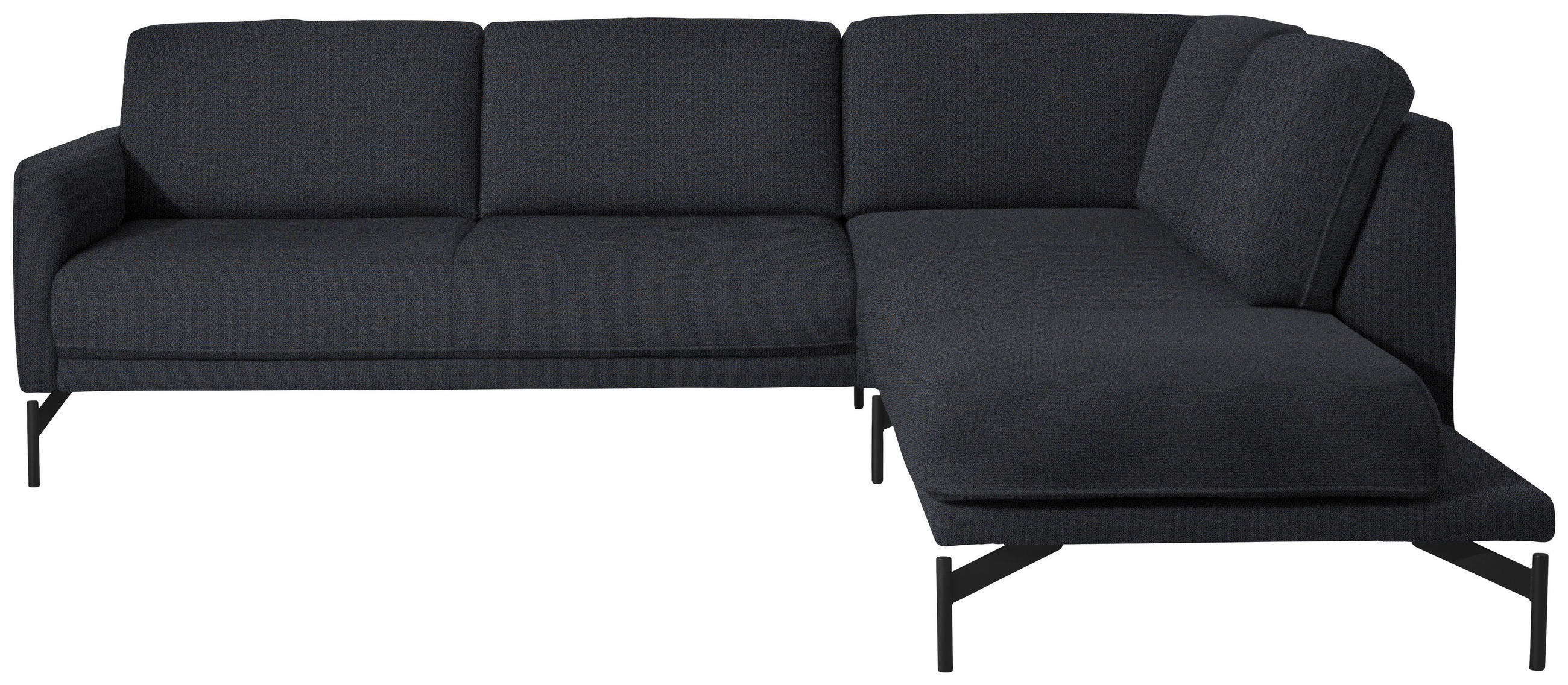 ECKSOFA in Flachgewebe, Struktur Pflaume  - Pflaume/Anthrazit, Design, Textil/Metall (254/230cm) - Johann Jakob