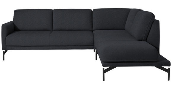 ECKSOFA in Flachgewebe, Struktur Pflaume  - Pflaume/Anthrazit, Design, Textil/Metall (254/230cm) - Ambiente