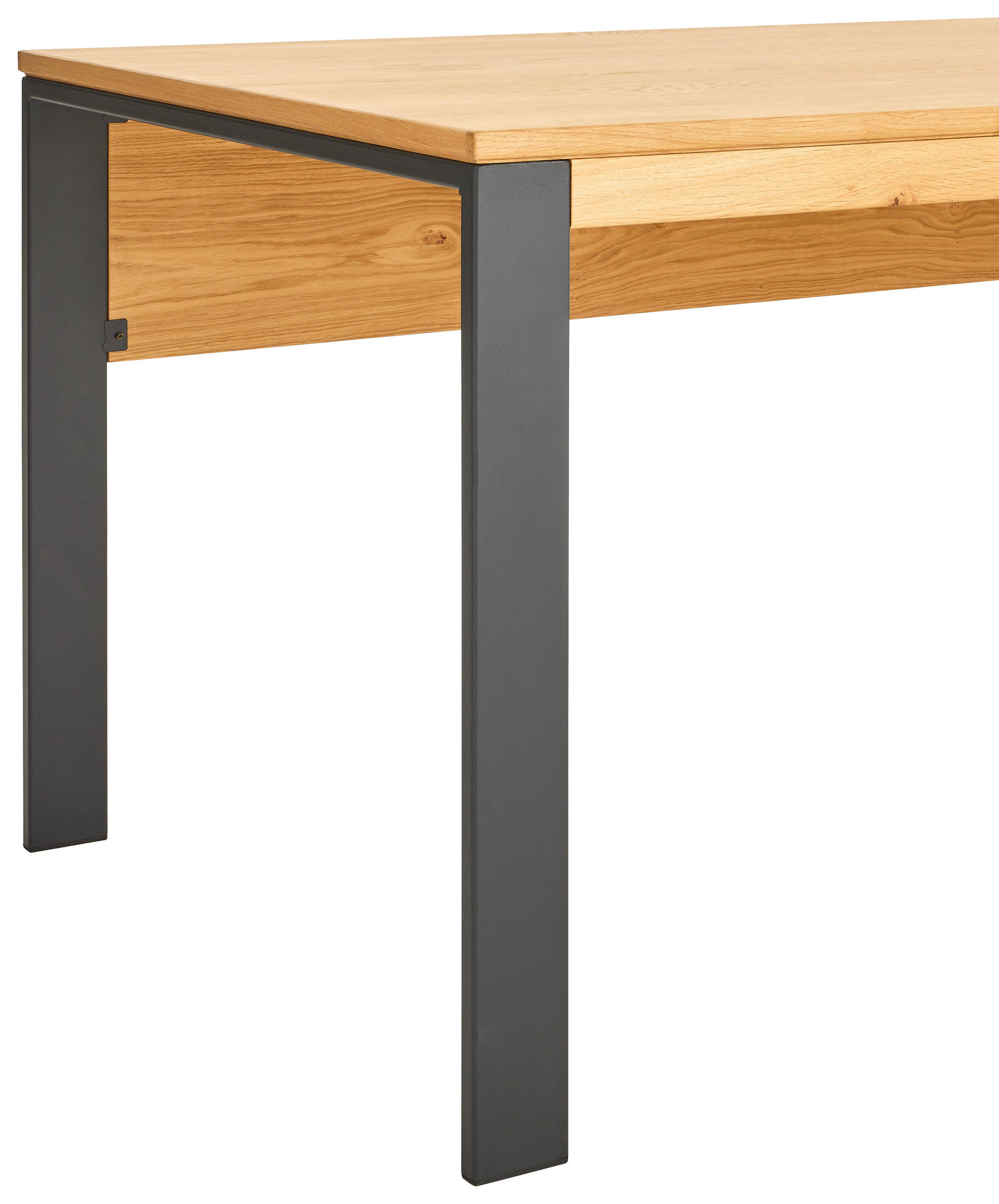 SCHREIBTISCH 180/80/75 cm  in Anthrazit, Eichefarben  - Eichefarben/Anthrazit, Natur, Holz/Metall (180/80/75cm) - Linea Natura