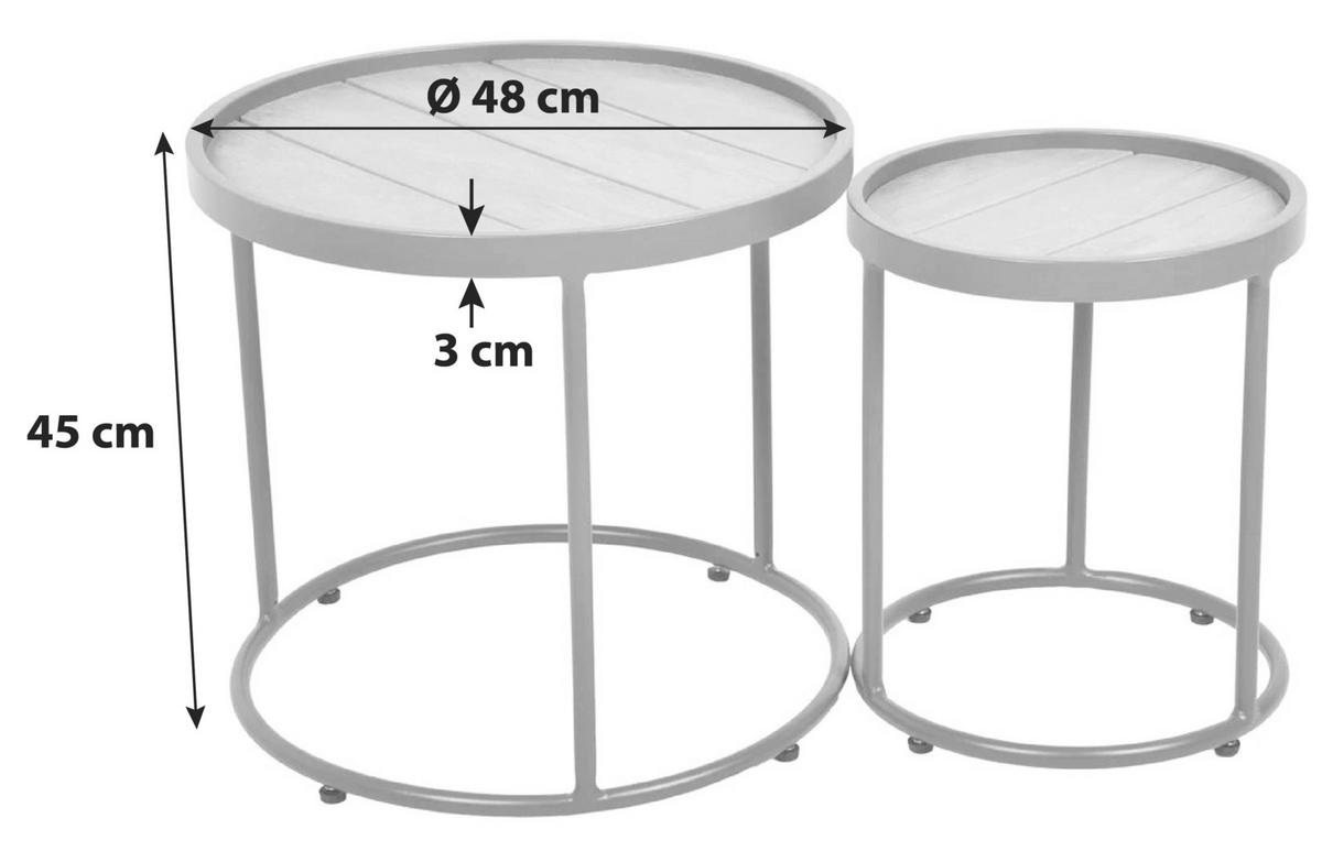 GARTENBEISTELLTISCH  - Anthrazit/Braun, Basics, Kunststoff/Metall (48/45/48cm) - Gardenson