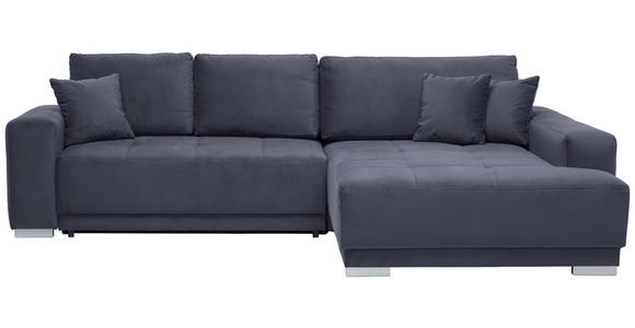 WOHNLANDSCHAFT in Textil Grau - Silberfarben/Grau, Design, Holz/Textil (293/195cm) - Cantus