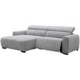 ECKSOFA in Mikrofaser Hellgrau  172/256 cm  - Hellgrau/Schwarz, Design, Textil/Metall (172/256cm) - Carryhome