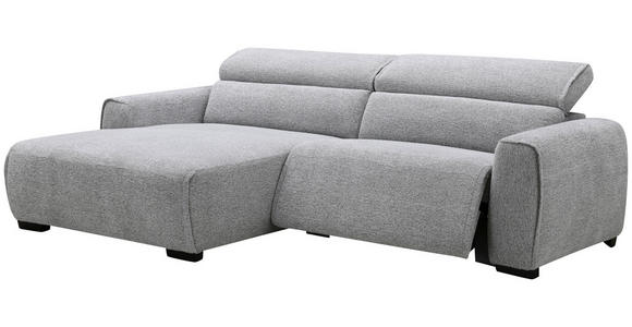 ECKSOFA in Mikrofaser Hellgrau  172/256 cm  - Hellgrau/Schwarz, Design, Textil/Metall (172/256cm) - Carryhome
