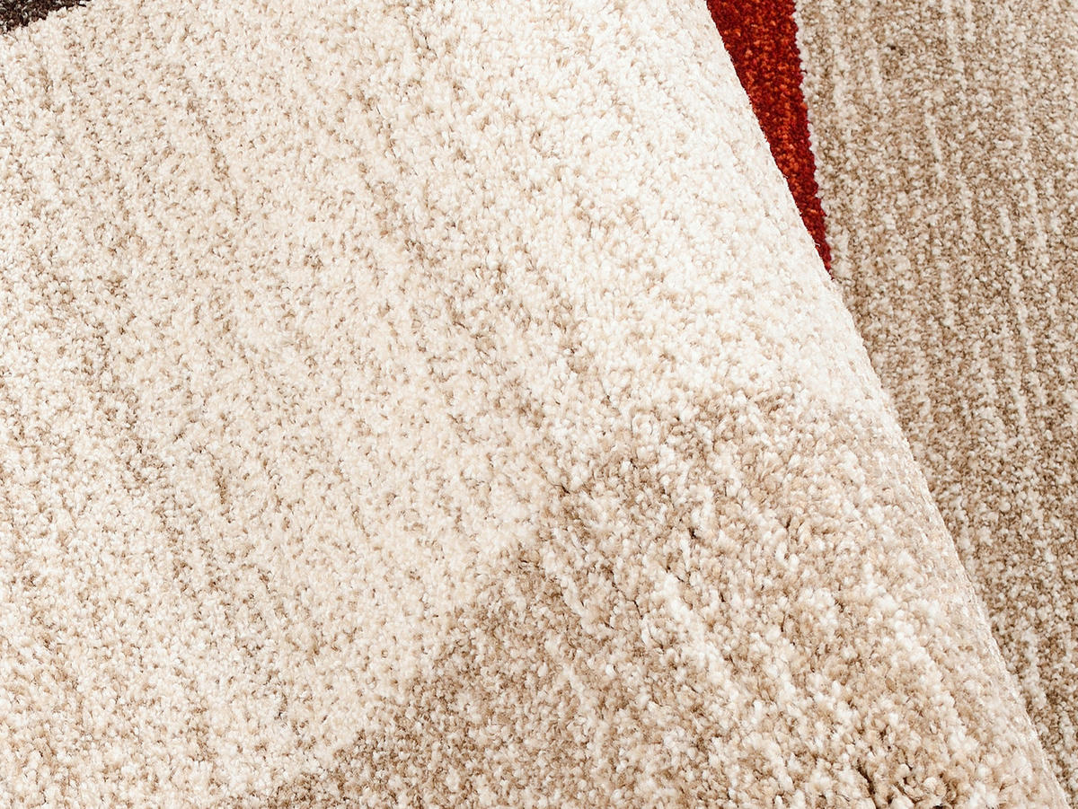 TKANÝ KOBEREC, 160/230 cm, hnědá, červená, béžová - hnědá/béžová, Konvenční, textil (160/230cm) - Novel