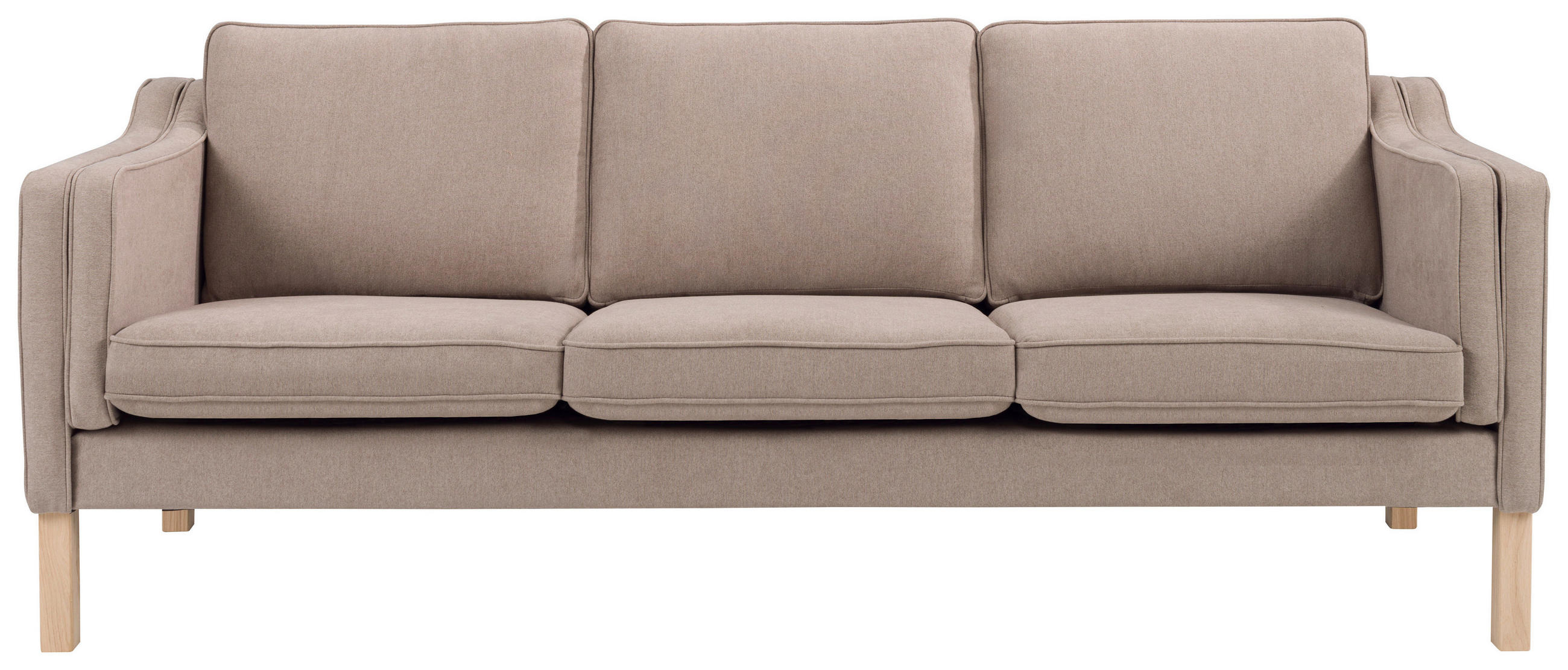 3-SITZER-SOFA Chenille Hellbraun  - Hellbraun/Eichefarben, Design, Holz/Textil (208/84/82cm)