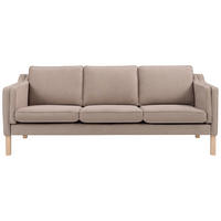 3-SITZER-SOFA Chenille Hellbraun  - Hellbraun/Eichefarben, Design, Holz/Textil (208/84/82cm)
