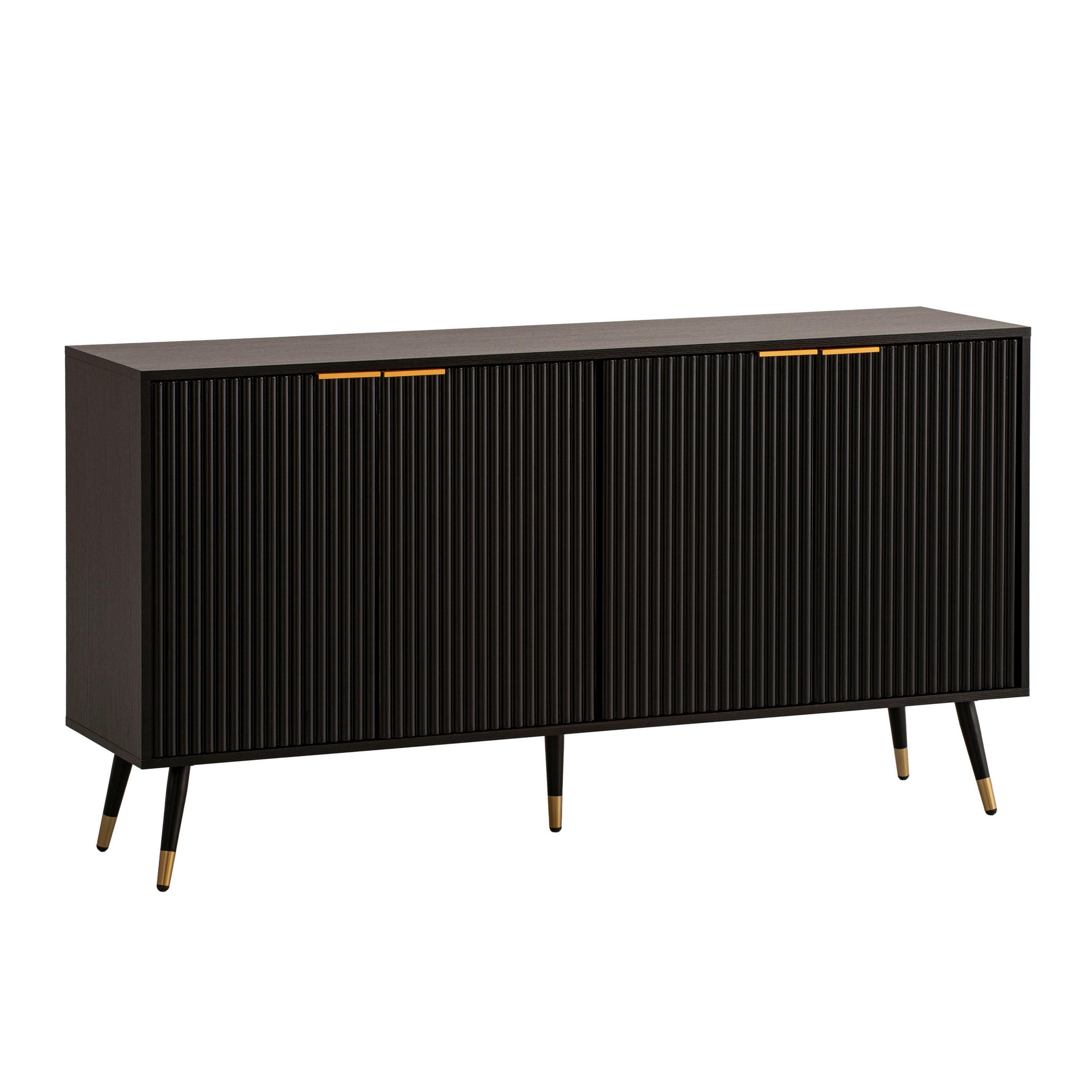 SIDEBOARD 150/81/39 cm Schwarz  - Goldfarben/Schwarz, Design, Holzwerkstoff/Metall (150/81/39cm) - MID.YOU