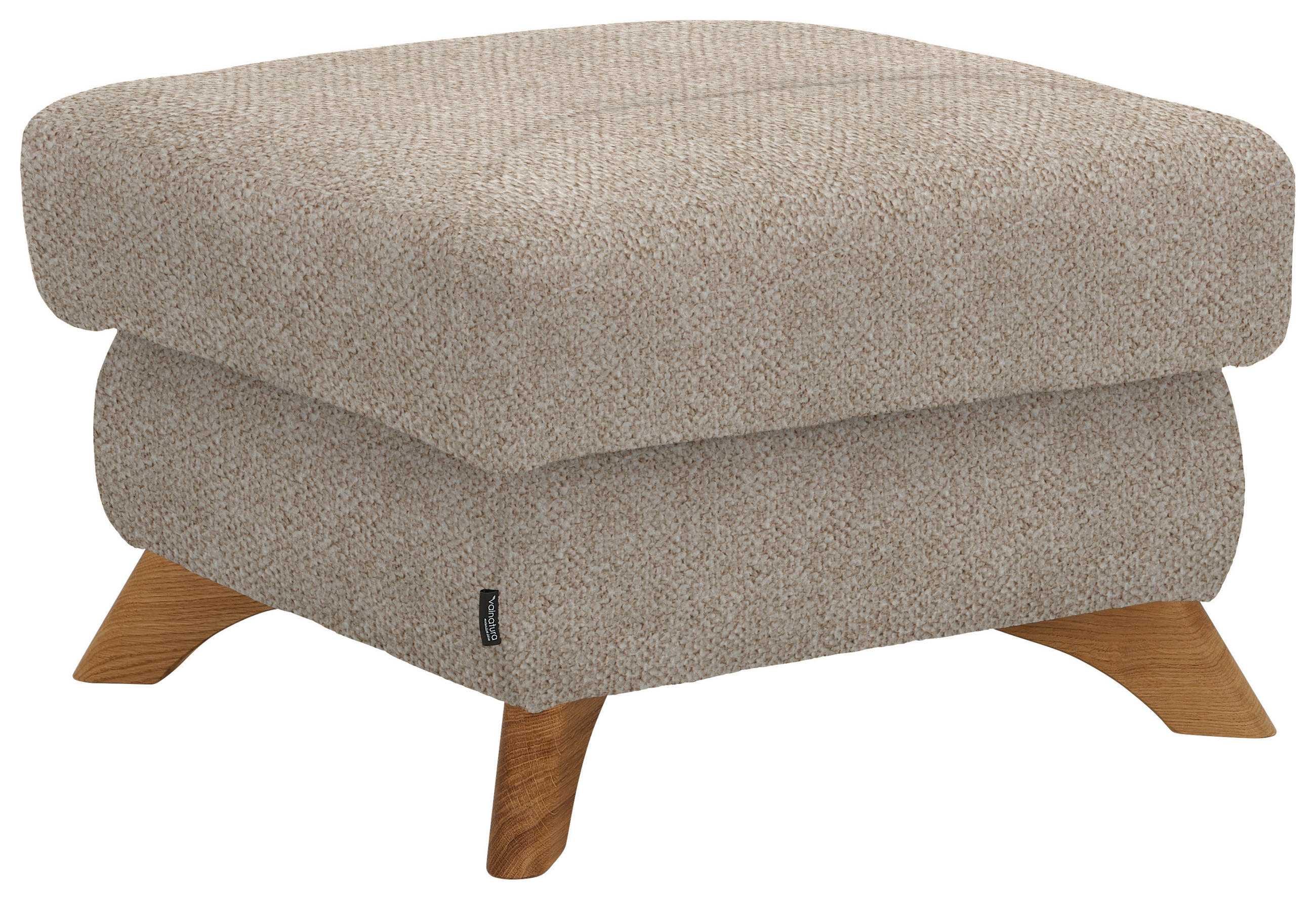 HOCKER in Textil Beige  - Eichefarben/Beige, Modern, Holz/Textil (65/47/65cm) - Valnatura