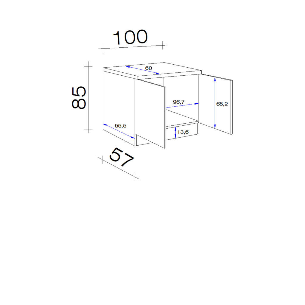 Thumbnail - FlexWell Spülenunterschrank, Grün, Eiche Artisan, Metall, 100x85x57 cm, Made in Germany, individuell planbar, Küchen, Kü...