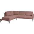 ECKSOFA in Flachgewebe Hellrot  - Hellrot/Anthrazit, Design, Textil/Metall (230/254cm) - Ambiente