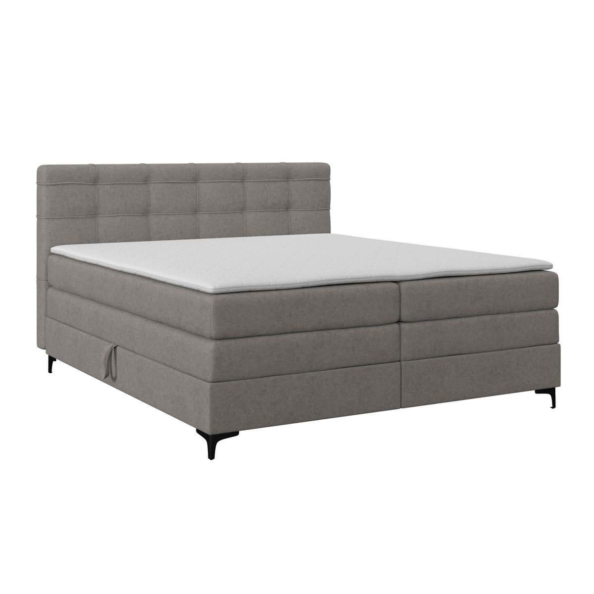 BOXSPRINGBETT 160/200 cm,  in Taupe, H3 = fest  - Taupe/Schwarz, KONVENTIONELL, Kunststoff/Textil (160/200cm)