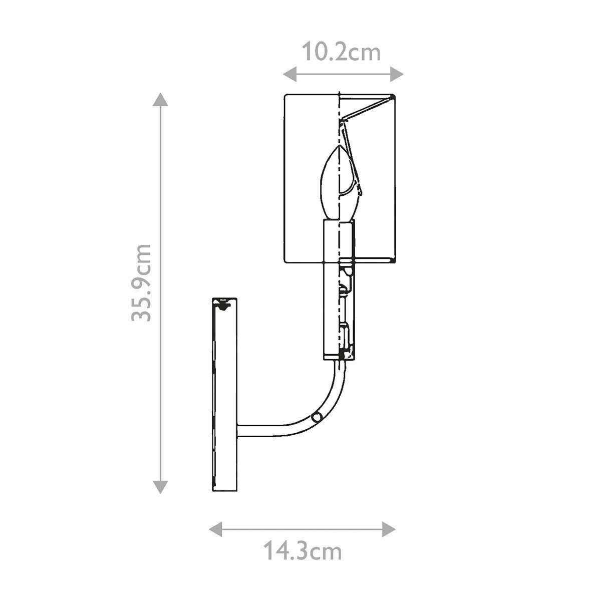 WANDLEUCHTE Generation Lighting (Feiss) 35,9/10,2/14,3 cm  - Schwarz, Design, Glas/Textil (35,9/10,2/14,3cm) - Elstead Lighting