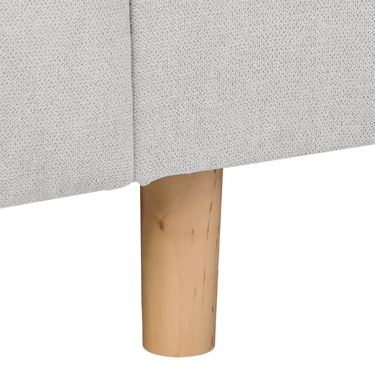 ECKSOFA inkl. Hocker Ariella Hellgrau Mikrofaser  - Hellgrau/Naturfarben, Design, Holz/Textil (161/231cm) - Livetastic