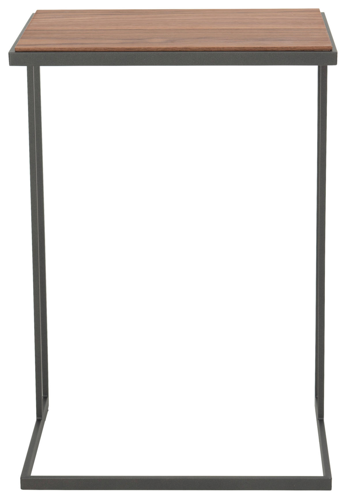 BEISTELLTISCH in Holz 47/38/68 cm  - Anthrazit/Nussbaumfarben, Design, Holz/Metall (47/38/68cm) - Johann Jakob