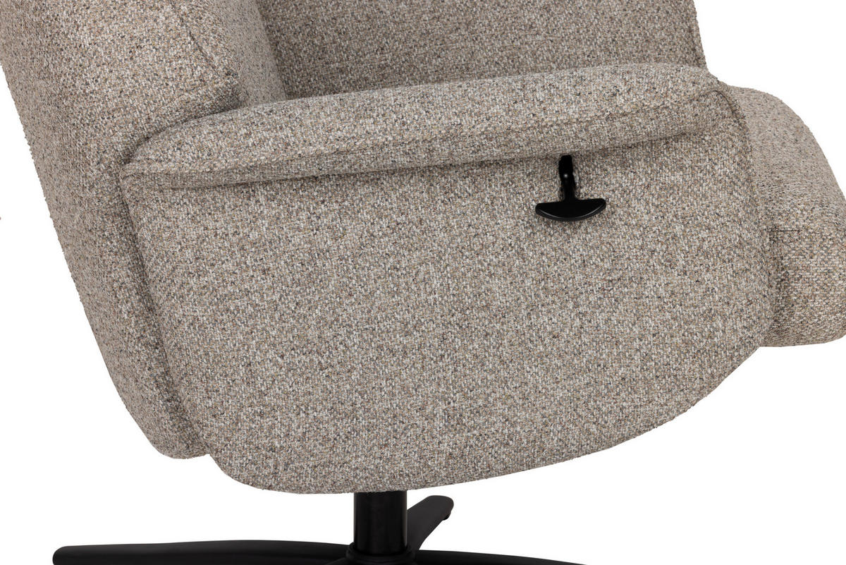RELAXSESSELSET Bouclé    - Taupe/Schwarz, Design, Holz/Textil (77/108/81cm) - Livetastic