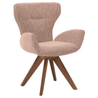 ARMLEHNSTUHL  Stoffauswahl, Typenauswahl, inklusive Armlehnen, Gestellauswahl, gepolsterte Armlehnen Jacquard, Flachgewebe  - Nussbaumfarben/Altrosa, Design, Holz/Textil (65/93/68cm) - Musterring