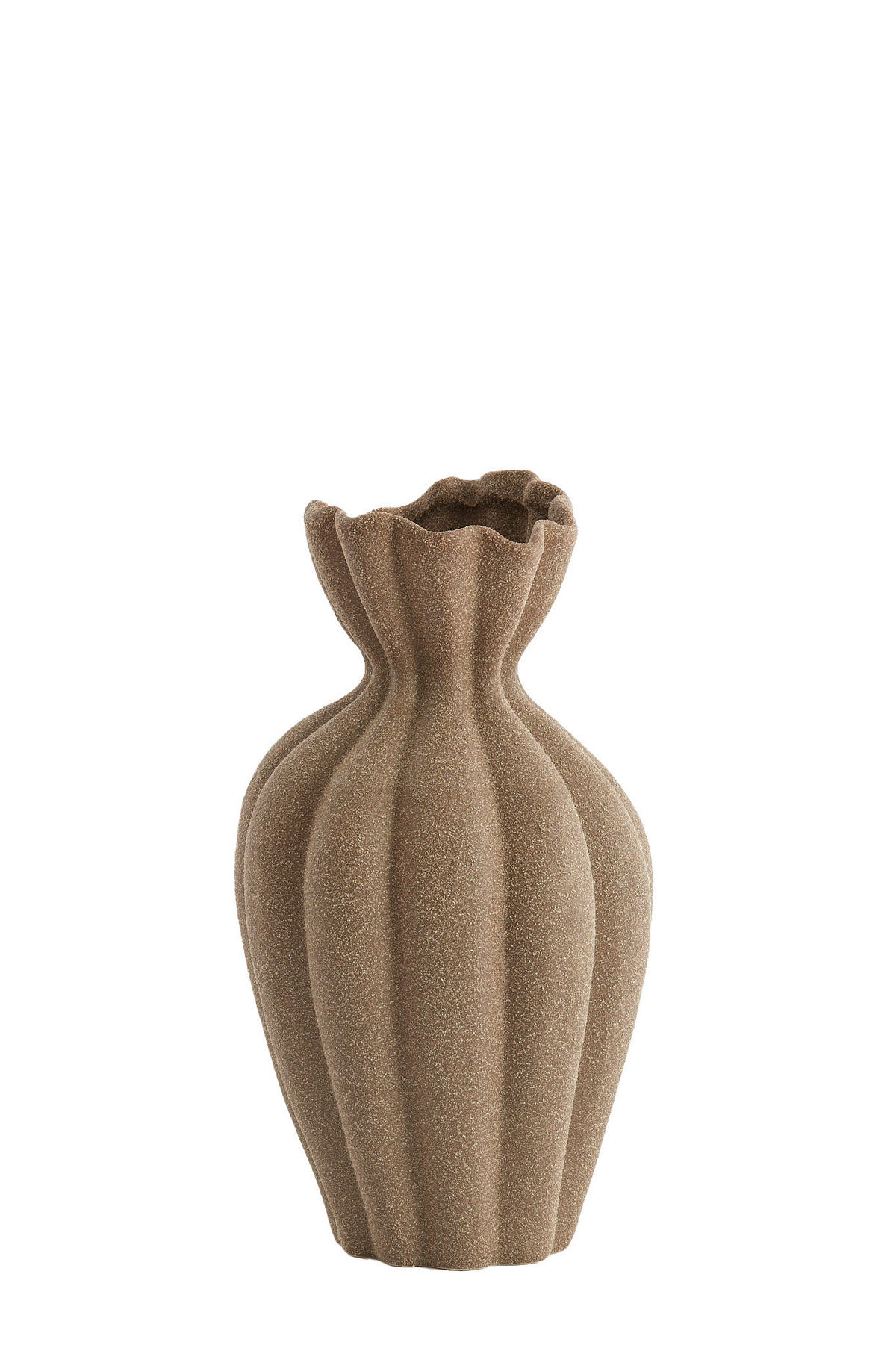 DEKOVASE  - Braun, Basics, Keramik (19/19/35,5cm) - Light & Living