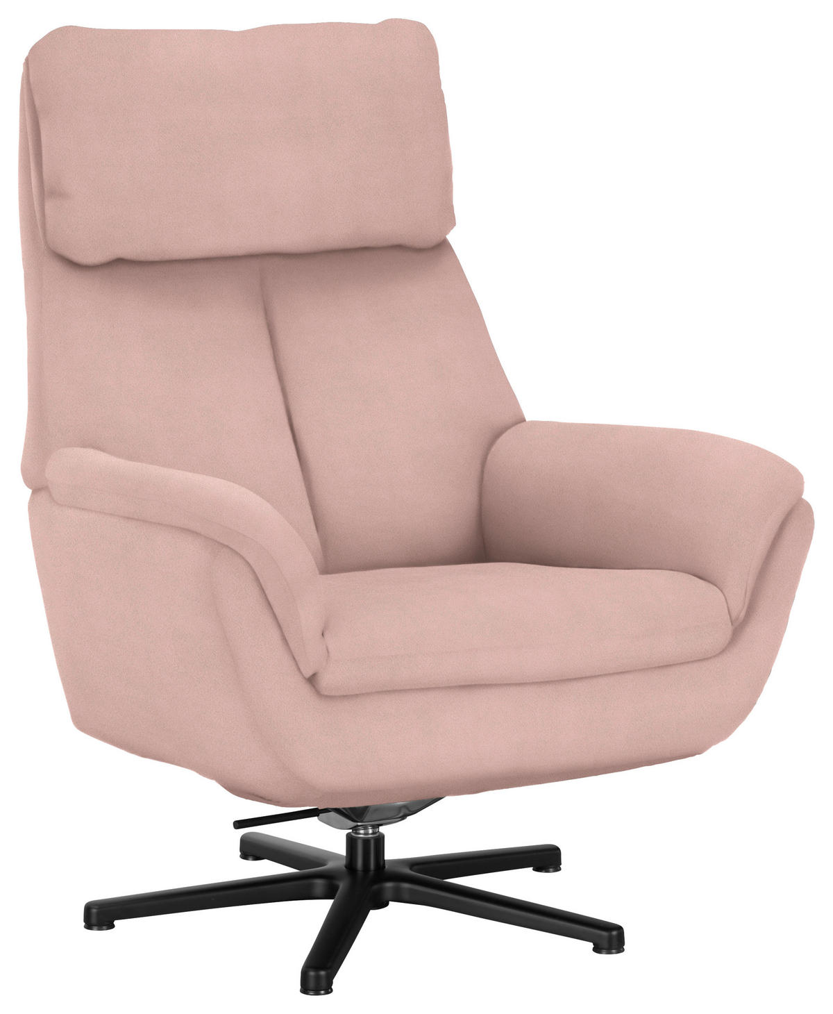 RELAXSESSEL in Textil Rosa  - Schwarz/Rosa, Design, Textil/Metall (79/108/89cm) - Beldomo Style