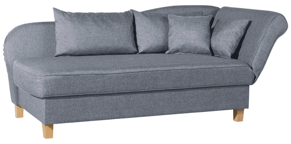 RÉCAMIERE Blau Flachgewebe  - Blau/Buchefarben, Design, Holz/Textil (190/88/82cm) - Max Winzer