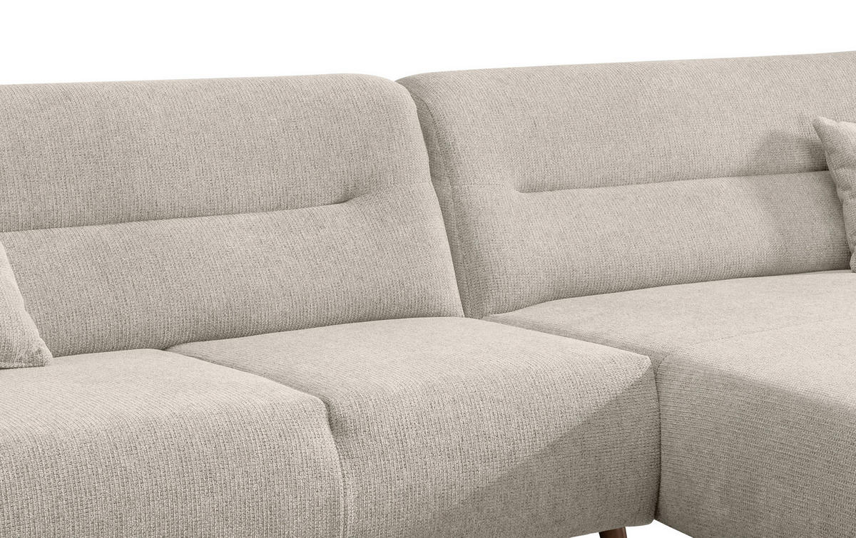 ECKSOFA in Chenille Beige  - Wildeiche/Beige, Modern, Holz/Textil (290/166cm) - MID.YOU