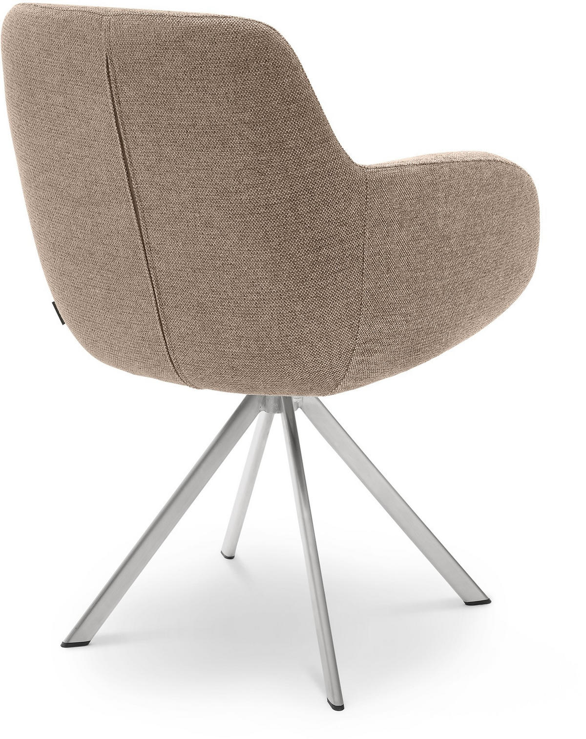 ARMLEHNSTUHL  in Edelstahl Webstoff  - Hellbraun/Edelstahlfarben, Design, Textil/Metall (62/86/66cm) - Musterring